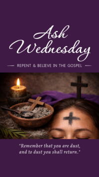 Purple Ash Wednesday Instagram Story template