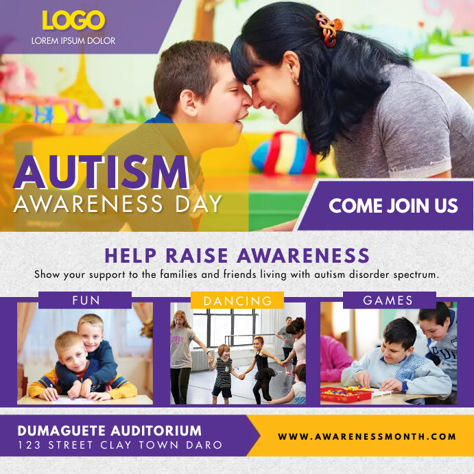 Purple Autism Awareness Day Instagram Post Template | PosterMyWall