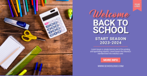 Purple Back to School Facebook Event Cover template