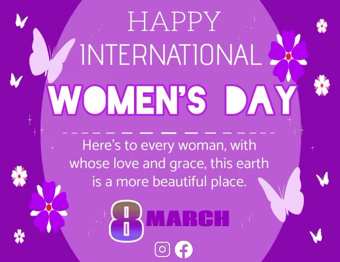 Purple background women's day template Flyer (US Letter)