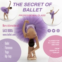 Pink and Purple Circles Ballet Classes Instagram Post template