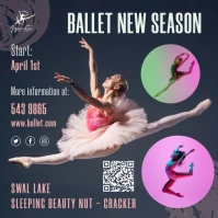 Cornflower Blue Ballet Season Instagram Post template