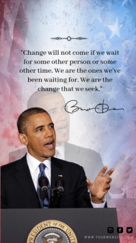 Purple Barack Obama Instagram Story template