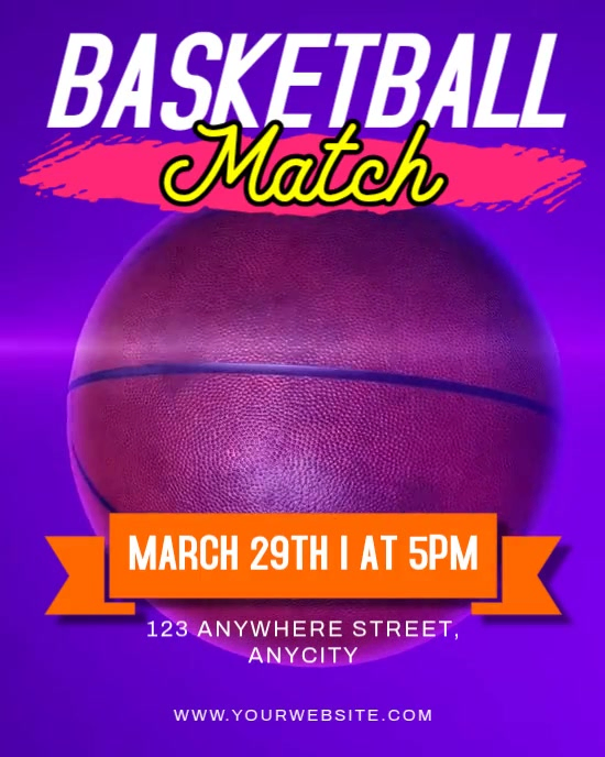 Purple Basketball Match Instagram Portrait Template | PosterMyWall