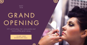 Purple Beauty Event Cover Image Obraz udostępniany na Facebooku template