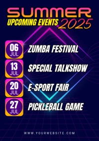 Purple Berbasis Daftar Summer Events A1 template