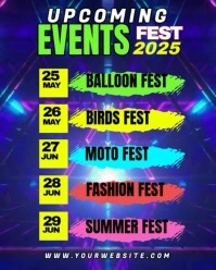 Purple Berbasis Daftar Upcoming Events Instagram Portrait template