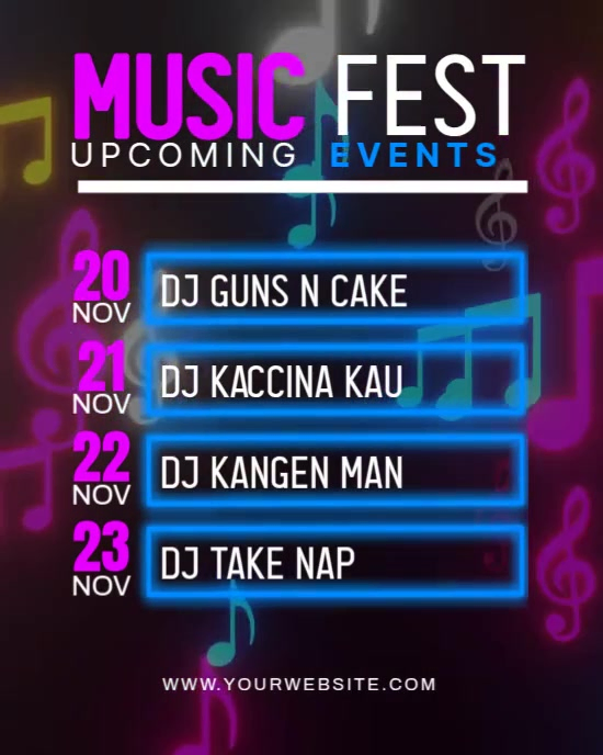 Purple Berbasis Daftar Upcoming Events Instagram Portrait template