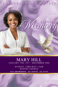 Purple Bereavement Card Poster template
