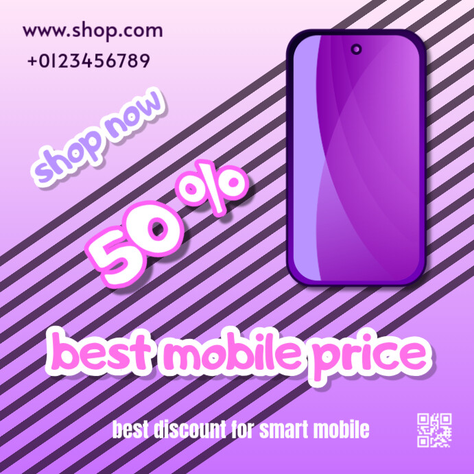 Purple Best Mobile Price Instagram Post template