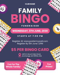Roxo Bingo Fundraiser Event Instagram Portrait Template