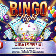 Purple Bingo Night Event Instagram Post template