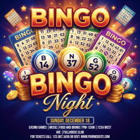 Purple Bingo Night Event Instagram Post template