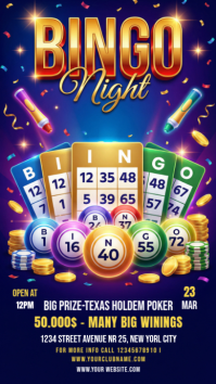 Purple Bingo Night Event Instagram Story template