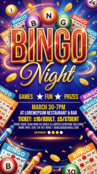 Purple Bingo Night Instagram Story template