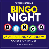 Purple   Bingo Night Post Instagram Post template