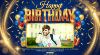 Purple Birthday Celebration Digital Display template
