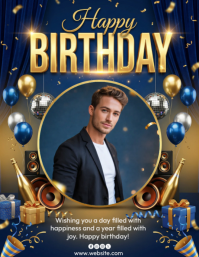 Purple Birthday Celebration Flyer template