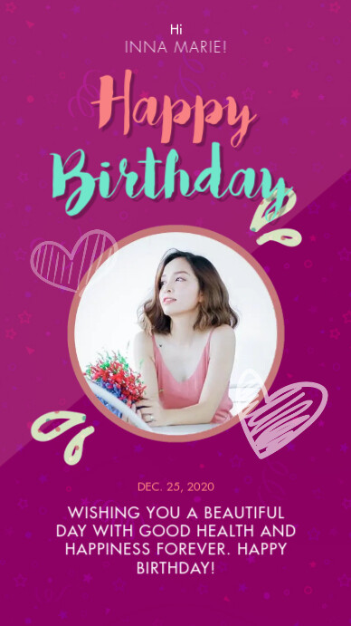 Purple Birthday Celebration Wish Instagram St template