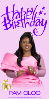 Purple Birthday  Roll Up Banner 3' × 6' template