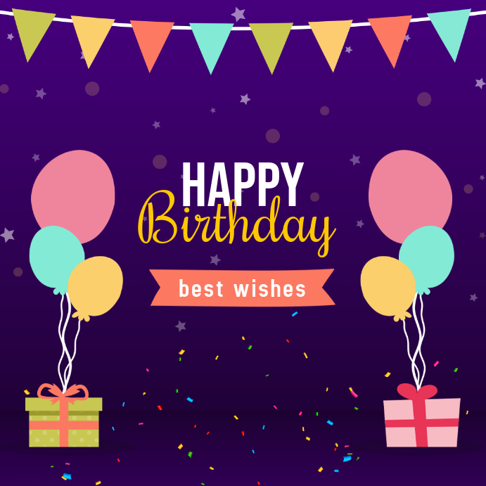 Purple Birthday Wish Instagram Post Template PosterMyWall