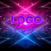 Purple Blue Neon Logo Design Logo Video 徽标 template