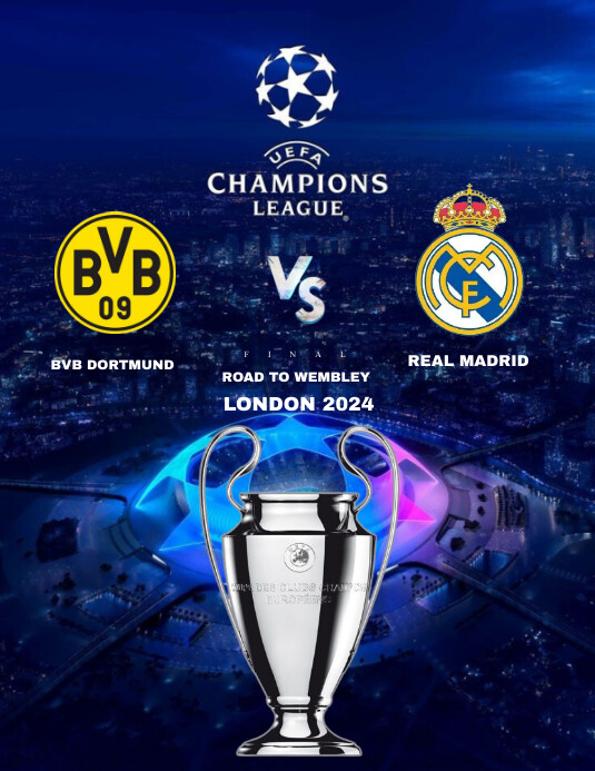 Copy of Purple Bvb Dortmund Vs Real Madrid Flyer (u | PosterMyWall
