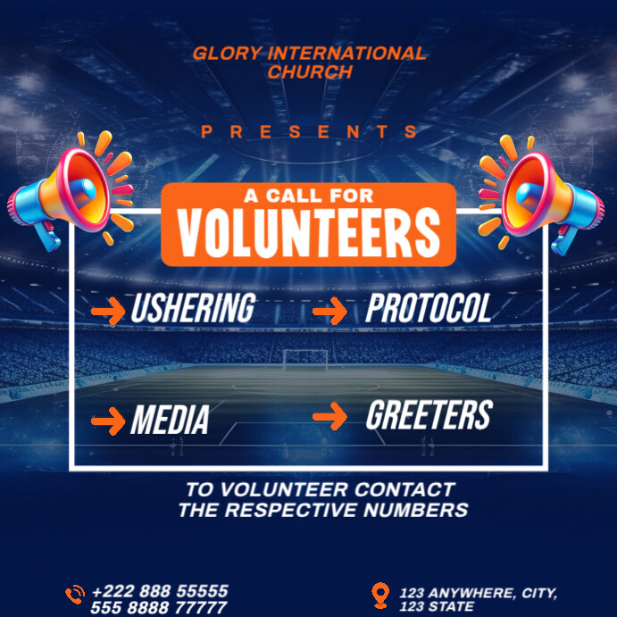 Purple Call For Volunteers Instagram Post Template | PosterMyWall