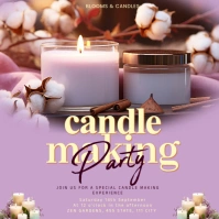 Purple Candle Making Party Instagram Post template