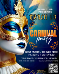 Purple Carnival Party Instagram Portrait template