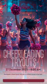 Pink Cheerleading Tryouts Instagram Story Template