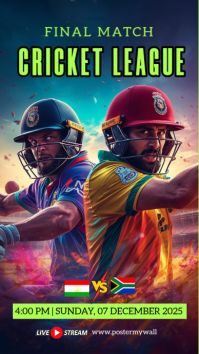 Roxo Cricket League Final Match Instagram Story Template