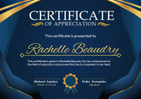 Fioletowy Certificate of Appreciation A4 Template