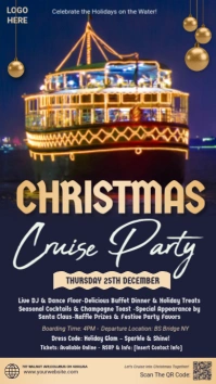 Purple Christmas Cruise Party Instagram Story template