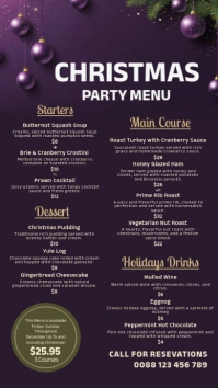 Purple Christmas Menu Instagram Story template