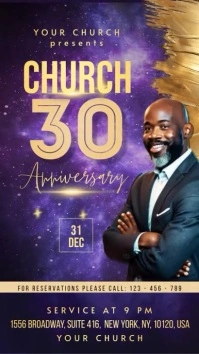 Purple Church Anniversary Instagram Story template