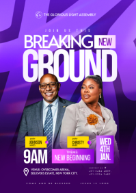 Purple Church Event A4 template