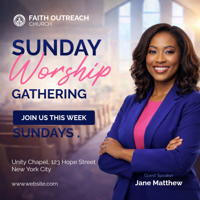 Purple Church Event Instagram Post Template | PosterMyWall