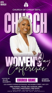 Purple  Church Women's Day Celebration  Instagram Story template