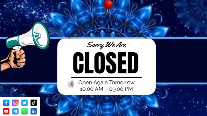 Plantilla de Purple Closed Sign Digital Display Video | PosterMyWall