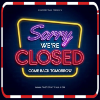 Purple Closed Sign Instagram Post Video template