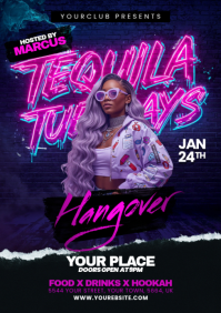 Purple Club Event A5 template