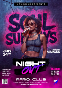 Purple Club Night Event A5 Video template