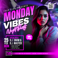 Purple Club Night Party Instagram Post template