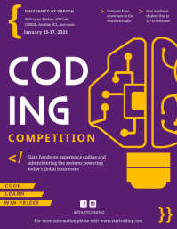 Blue Coding Competition Flyer Template | PosterMyWall