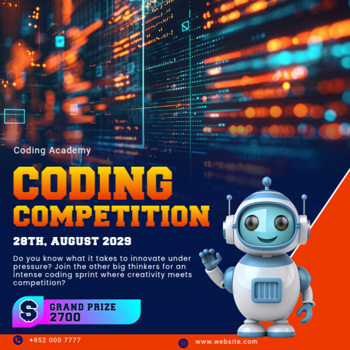 Purple Coding Competition  Instagram Post template