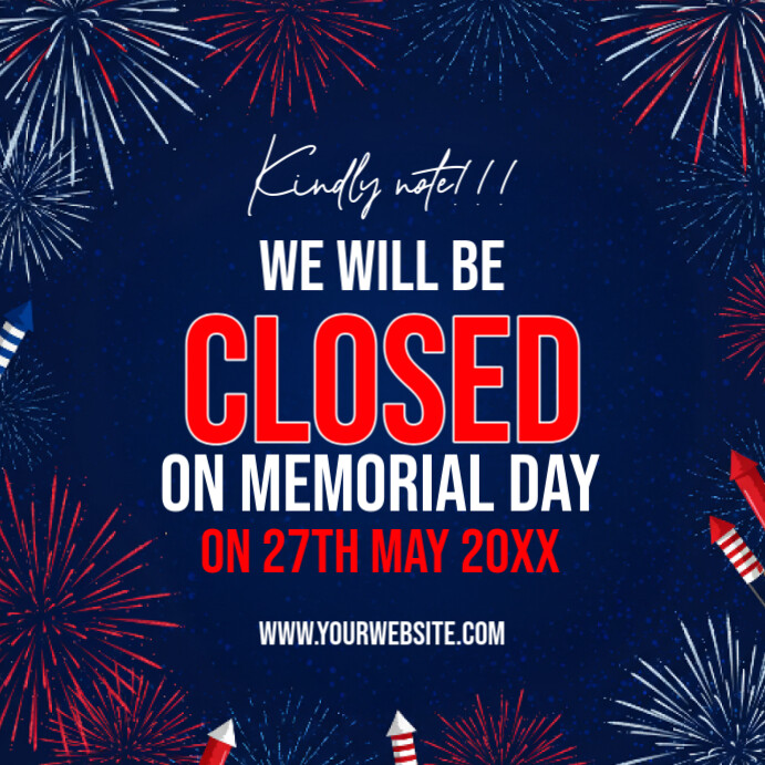 Copy of Purple Collage Closed Memorial Day Instagram Post | PosterMyWall