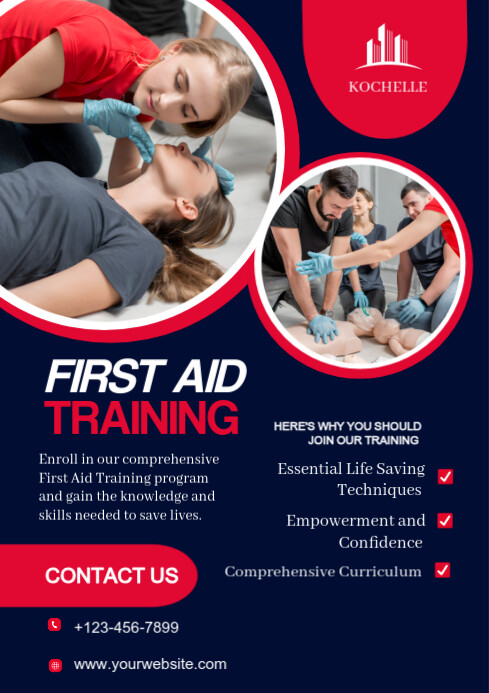Copy of Purple Collage First Aid Training Flyer A4 | PosterMyWall