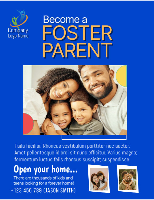 Purple Collage Foster Parent Flyer (us Letter) Templat | PosterMyWall