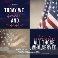 Purple Collage Happy Memorial Day Instagram S Square (1:1) template